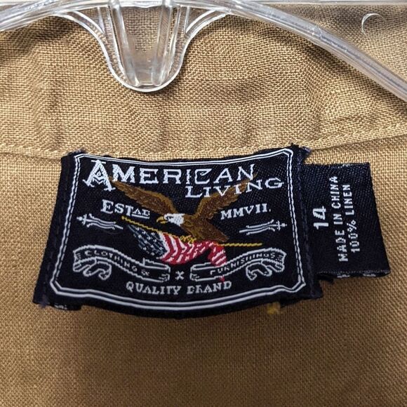 AMERICAN LIVING 100% Linen Button Midi Dress 14 - Picture 4 of 7